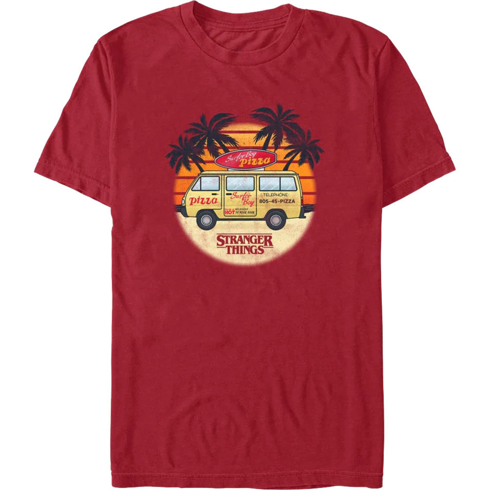 Surfer Boy Pizza Van Stranger Things Tshirt